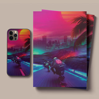 Synthwave Midnight Outrun LED Case for iPhone