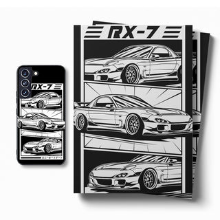 Mazda RX7 Manga Style LED Case for Samsung