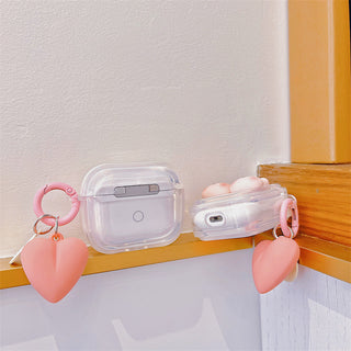 3D Pink Rabbit Earphone Case For Airpods with Keychain