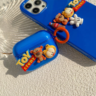 3D Cartoon Toy Earphone Case For Airpods with Keyring