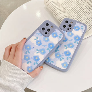 Light Blue Watercolor Flower Cute Phone Cases For iPhone