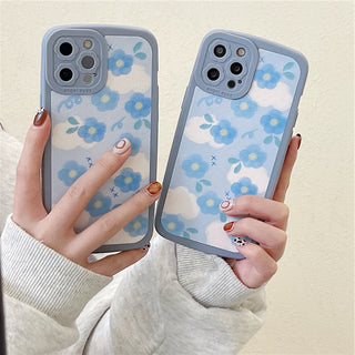 Light Blue Watercolor Flower Cute Phone Cases For iPhone