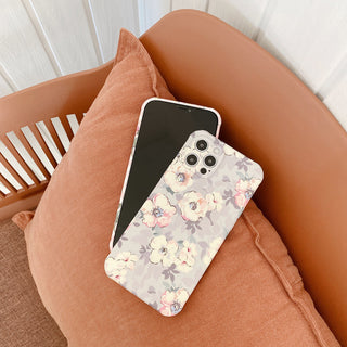 Gray Floral Painting Cute Phone Cases For iPhone