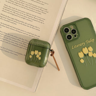 Literary Tulip Earphone Case For Airpods with Lanyard