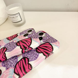 Purple Hearts Wavy Cute Cases For iPhone