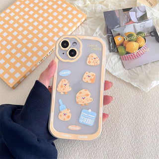 Transparent Cheese Stand Cute Cases For iPhone