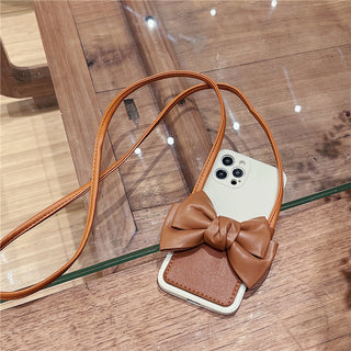 Lanyard Bow Card Holder Cute Phone Cases For iPhone