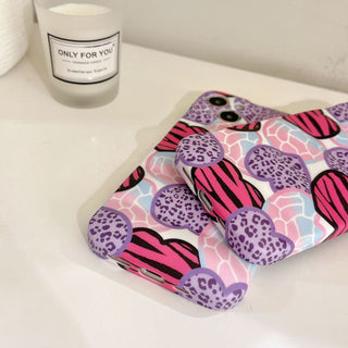 Purple Hearts Wavy Cute Cases For iPhone