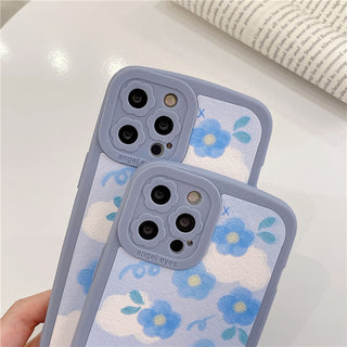 Light Blue Watercolor Flower Cute Phone Cases For iPhone