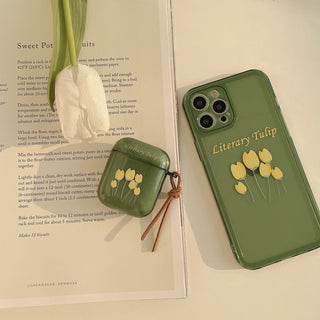 Literary Tulip Earphone Case For Airpods with Lanyard