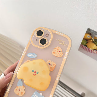 Transparent Cheese Stand Cute Cases For iPhone