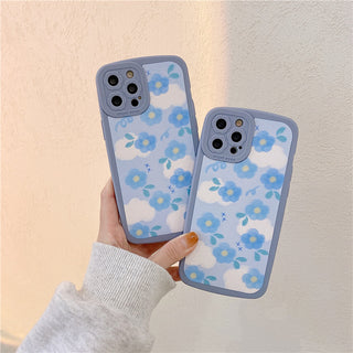 Light Blue Watercolor Flower Cute Phone Cases For iPhone