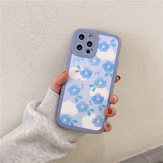 Light Blue Watercolor Flower Cute Phone Cases For iPhone