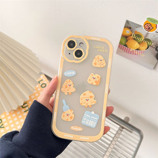 Transparent Cheese Stand Cute Cases For iPhone